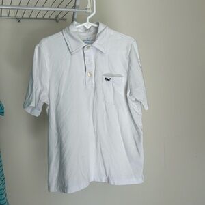 Boys Vineyard Vines white polo. Soft cotton, not performance fabric. Size 7.